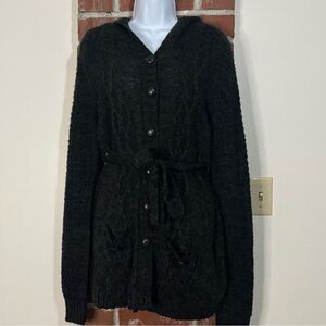 Elegant Black Button-Up Cardigan
